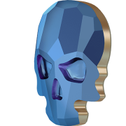 Skull Flat Back Crystal Metallic Blue (2pcs)