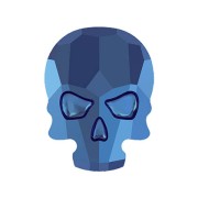 Skull Flat Back Crystal Metallic Blue (2pcs)
