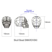 Skull Bead Crystal AB (13mm)