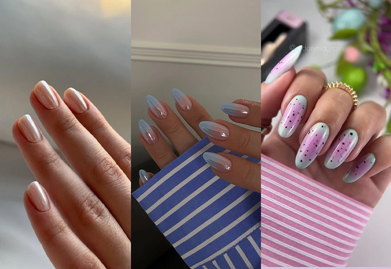 Glazed chrome nails tendances printemps